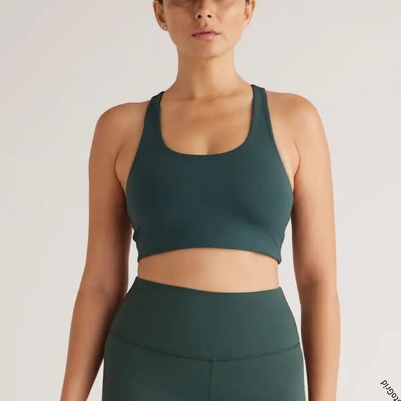 Quince Other - Quince Forest Green Sports Bra Scoop Neck Longline Bra Medium Women